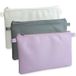effektivo Set van 3 gekleurde portemonnees, portemonnee, banktas, documententas met ritssluiting, pennenzak, make-uptas, grijs/wit/roze