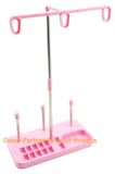 Merkloos Draadhouder - Spoelenhouder voor borduren en naaimachines - 3 spoelen - Roze