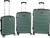 H4L Trolleykoffer, valise, set de 3 valises, valise rigide, vert, tailles S, M, L