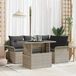 Maison Exclusive - Ensemble de jardin 5 pièces, banc de jardin, gris clair, polyrotin