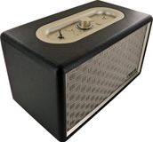 SCHWAIGER -661705- Bluetooth Speaker Retro Design Stereo Speaker Leather Optics houten kast volumineuze geluid draadloos luisteren naar muziek draadloos streaming vintage muziekdoos