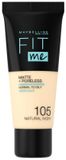 Maybelline New York Fit Me Matte + Poreless Foundation - 105 Natural Ivory - 30ml