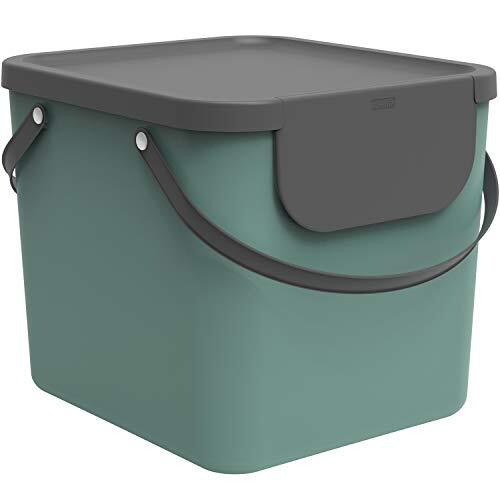 Rotho Babydesign Albula Afvalscheidingssysteem 40l voor de keuken, Kunststof (PP) BPA-vrij, donkergroen/antraciet, 40l (40.0 x 35.8 x 34.0 cm)