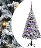 vidaXL Kunstkerstboom met 150 LED-lampjes, inclusief standaard, wit, 120 cm