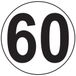 Sticker Macaron Sticker Snelheidsbegrenzing autocars tractor gewicht - zware schijf snelheidsbegrenzing vrachtwagen 60 km/u zelfklevend - 10 cm diameter