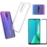 Phonillico® Case voor OPPO RENO A9 2020 + Gehard glas Zwarte rand
