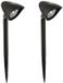 Gerimport - Lampe de jardin solaire - Noir - 2 pièces - LED - Rechargeable - H37cm