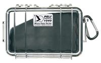 PELI 1040-025-100E Stootbestendige Micro Case Voor Kleine Kostbare Items En Elektronica, Ip67 Water- En Stofdicht, Capaciteit: 0,7L, Gemaakt In De Vs, Kleur: Zwart/Transparent