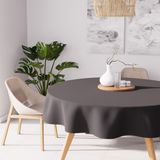 Soleil d'ocre Alix vuilafstotend rond tafelkleed, antraciet, polyester, diameter 180 cm