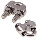 cyclingcolors 2 x kabelbinders, roestvrij staal, A4, U-connector, bout voor staalkabel, doe-het-zelf, hantering gereedschap, 5 mm