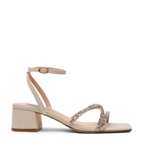 Steve Madden Gabby-P sandalettes met strass en pareltjes beige