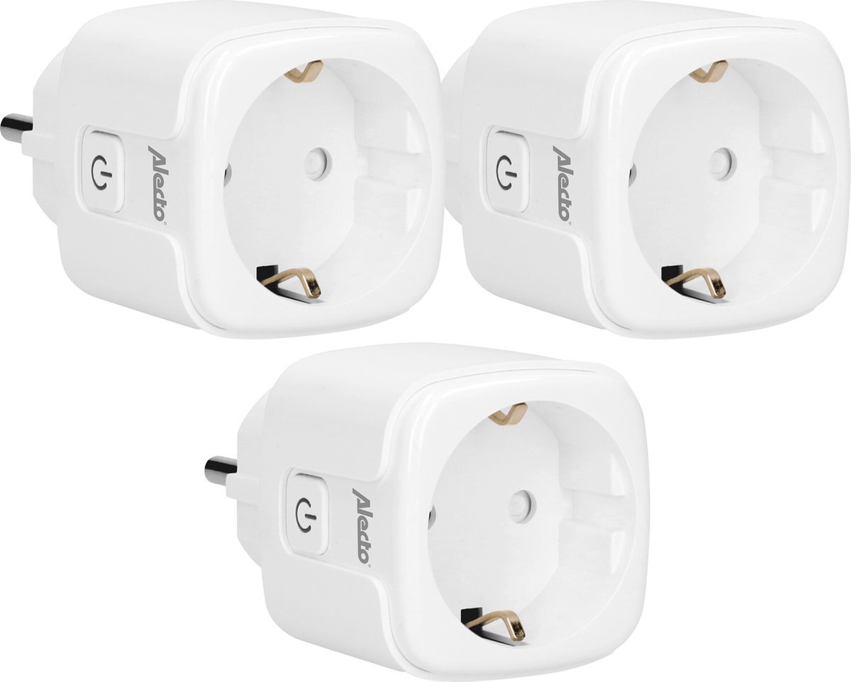 Alecto SMART-PLUG10 TRIPLE - Smart wifi tussenstekker, 16A, 3680W, 3 pack, wit