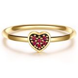 Glanzstücke München Ring Zilver 925 Hart Rood Zirkonia Geel Goud Maat 60