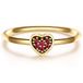 Glanzstücke München Ring Zilver 925 Hart Rood Zirkonia Geel Goud Maat 60