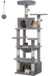 Arbre à chat 164 cm - Arbre à griffer pour chats d'intérieur - 5 niveaux - Hamacs et grandes cavités - Convient aux grands chats - Gris