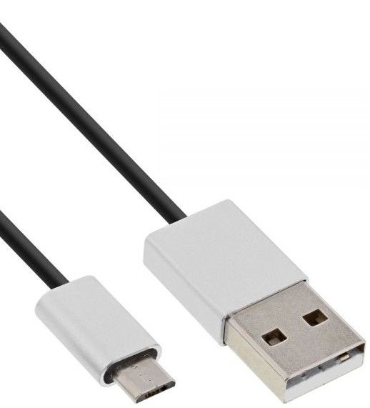 Inline 31730I USB-kabel 3 m Zwart, Aluminium