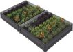 Sans marque 90 x 90 cm carrés de potager en métal gris argenté : set de 2