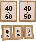 Atmosphera Fotolijstjes Classico - set 7x stuks - 1x 40 x 50 cm/6x 10 x 15 cm - naturel - Hout