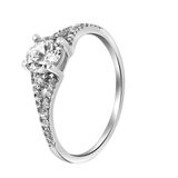 Lucardi Dames Ring met zirkonia - Echt Zilver - Zilverkleurig