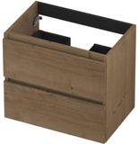 INK - Onderkast 2L Greeploos Houten Keerlijst Fineer - 600x400x520 Mm - Ash Grey Fineer