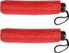 Merkloos / Sans marque Inspirion Gmbh Paraplu - 2x - opvouwbaar - rood - D96 cm - compact formaat