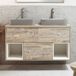 Hudson Reed Hoxton Meuble sous lavabo suspendu - Chêne clair - 120 cm - Avec vasques rectangulaire gris