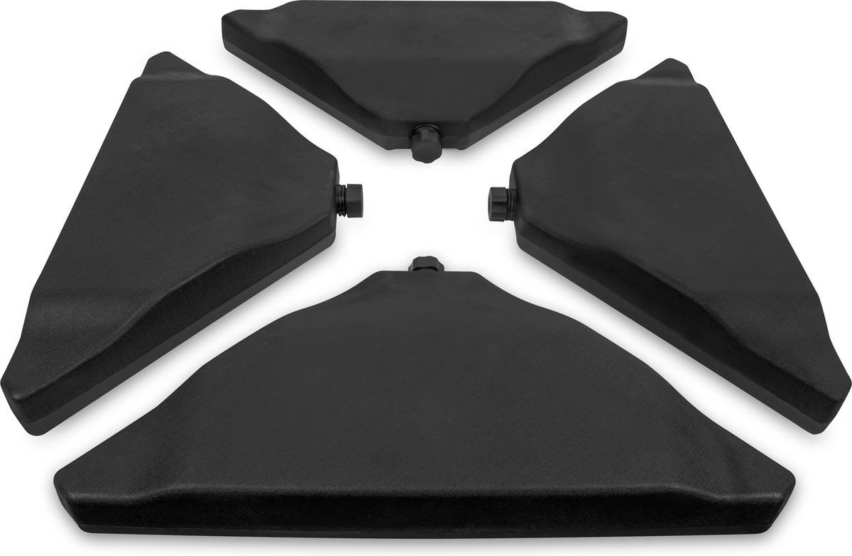 VONROC Premium Parasoltegels - Driehoekig - Vulbaar - Zwart - Set van 4 stuks