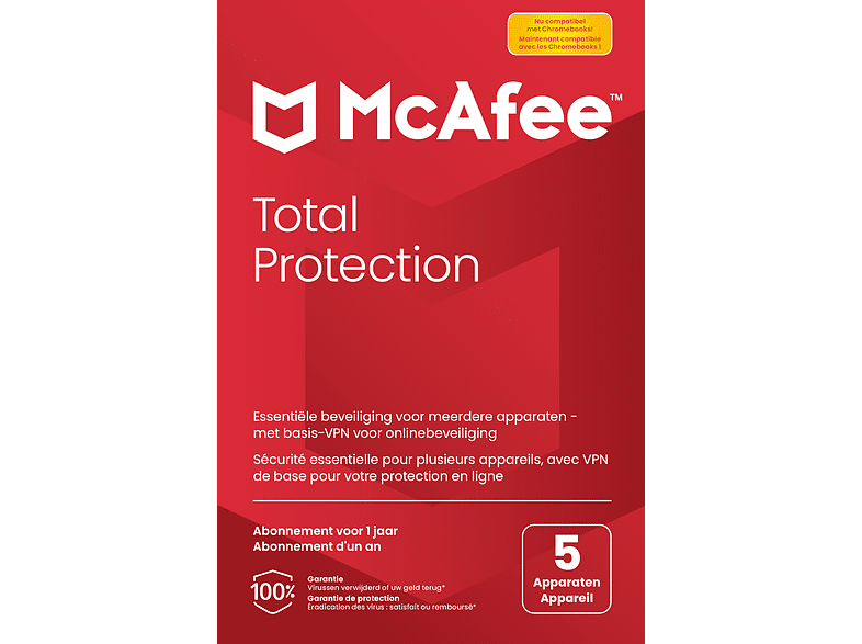 McAfee total protection 5 apparaten voor 1 jaar