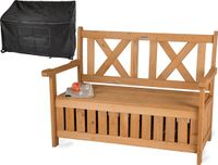 needs&wants® Houten Tuinbank met Opbergruimte, Weerbestendig, 2-Zits, Donkerbruin