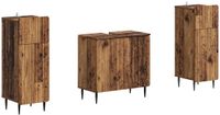 vidaXL - 3-delige badkamerset - ZWOLLE - Oud hout - Bewerkt hout