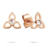 Tamaris Oorbel - oorstekers van roestvrij staal in bloemdesign met zirkonia - IP roségoud - 0,8 cm - waterdicht & huidvriendelijk