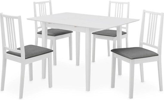 vidaXL 5-delige Eethoek MDF wit