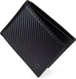 SERASAR Leren Portemonnee [Carbon] - Zwart - met RFID-Bescherming