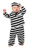 WILBERS & WILBERS 3038 - Gevangenenkostuum voor kinderen, zwart-wit, gevangenisoutfit voor baby's en peuters, carnaval