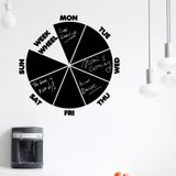 Ambiance Sticker Leisteen schoolbord – muurstickers, zelfklevend, afwasbaar, weekkalender, 110 x 110 cm (h x b)