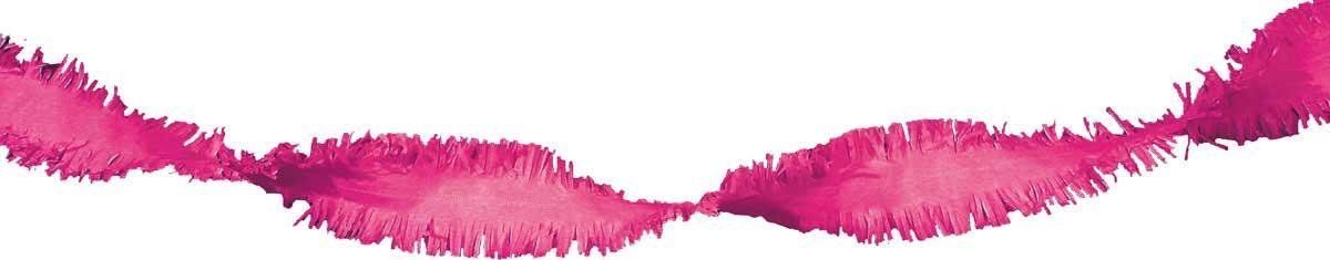Folat Feest/verjaardag versiering slingers fuchsia roze 24 meter crepe papier - Feestartikelen