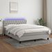 Maison Exclusive - Lit boxspring avec matelas et éclairage LED, gris, 140x200 cm, textile