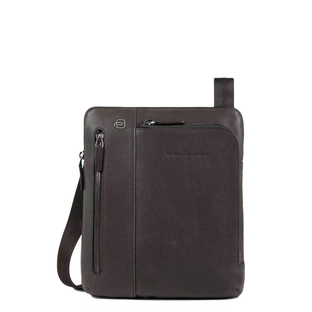 Piquadro Black Square Crossbody Bag dark brown Bruin