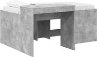 vidaXL Kinderhoogslaper met bureau Betongrijs 80 x 160 cm Bewerkt hout