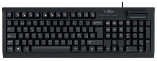 NILOX Nilox NXKIRE0001 Toetsenbord met DNI-e en SmartCard-lezer - Spaans QWERTY - Zwart