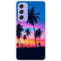 Samsung Galaxy A54 Palmiers colores verstevigd hoesje met sublimatie bedrukking