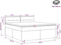 vidaXL Boxspringbed met matras, crème kleur, 140 x 190 cm, gestoffeerd