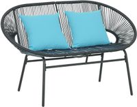 Outsunny Rattan Loungestoel - Zwart