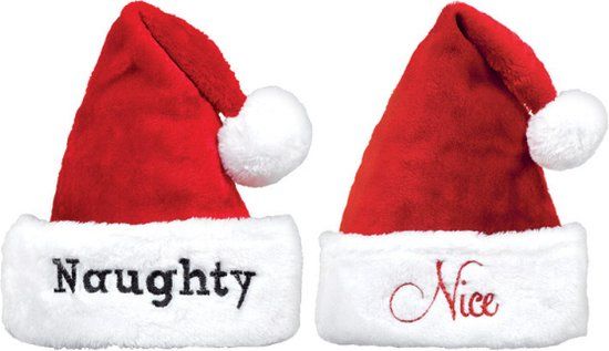 Amscan Naughty & Nice Kerstmutsen - 2 stuks - Unisex - Multikleur