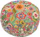 Housse de pouf en cuir de vachette, 60x20 cm, brodé, design rétro, non rempli