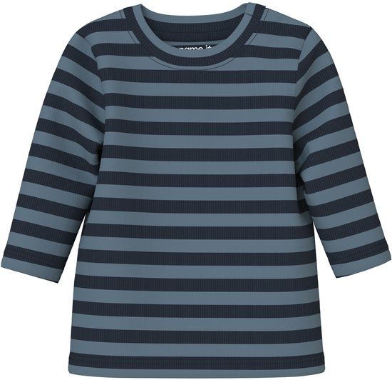 NAME IT NMNBANIO LS XSL TOP NOOS - Unisex - Lange mouwen shirts - Maat 98 - Gestreept - Katoen/Modal/Elastaan - Dark Sapphire
