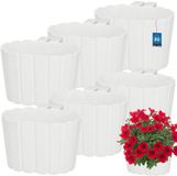 KOTARBAU® Bloembak voor Balkon met Houder - Balkon Plantenbak 20x14x13 cm 6 Stuks - Wit