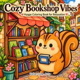 Cozy Bookshop Vibes Hygge Coloring Book for Relaxation