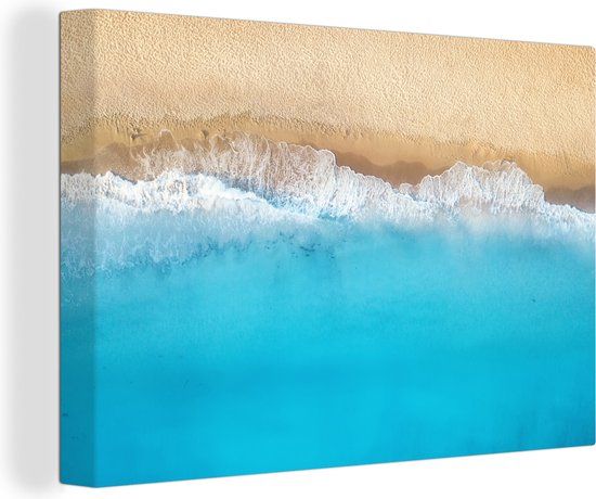 OneMillionCanvasses Canvas schilderij 140x90 cm - Strand - Water - Blauw - Multicolor - Modern