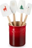 Le Creuset aardewerk spatelpot met 5 spatels kerstdeco